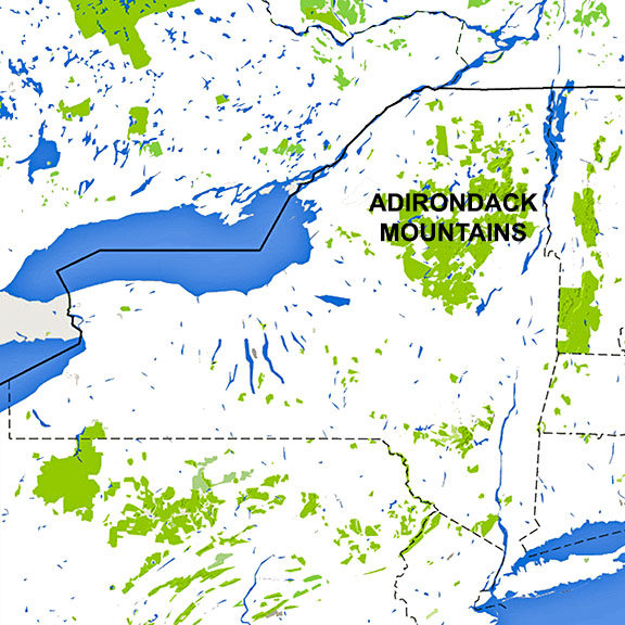 Forming the Adirondacks:  The Adirondacks are a dome of mountains in northestern New York State.